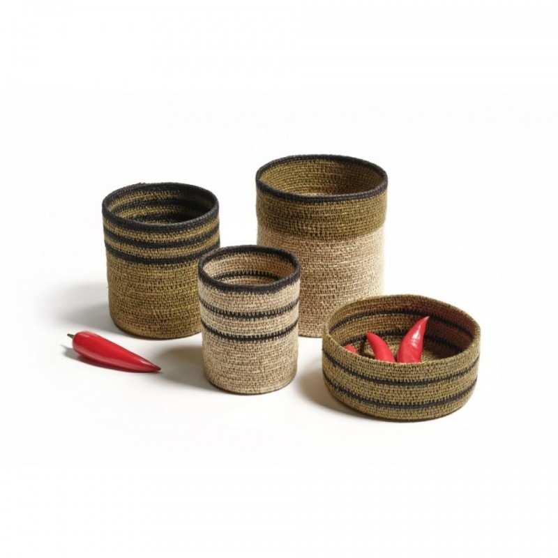 3 BASKETS XIA KAKI NOIR NATURAL